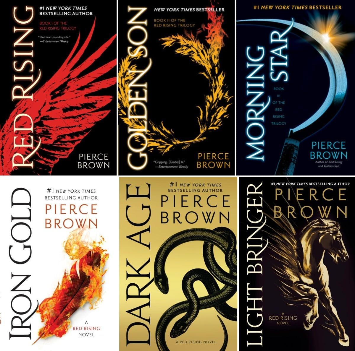 Red Rising Series 6 Books Set - Red Rising, Golden Son, Morning Star, Iron Gold, Dark Age, Light Bringer