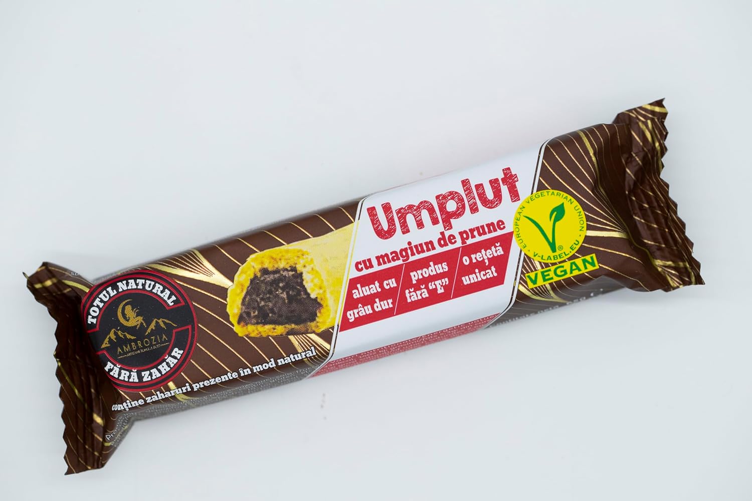 Ambrozia Vegan Plum Jam Bars – Handmade Cookies with No Added Sugar, Inspired by Romanian Tradition – Clean Label Sweet Treat – 5 x 60g Individually Wrapped – Healthy Snack for Kids & Adults | Made in EU