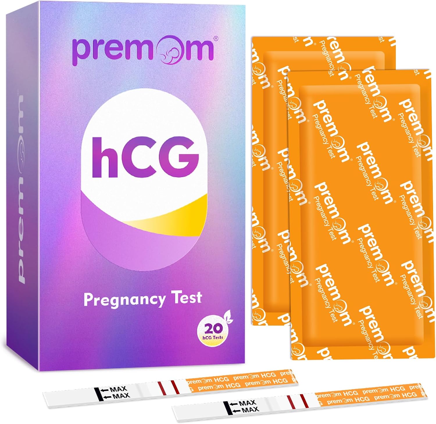 Premom Early Detection Pregnancy Test: 20 Pregnancy Test Strips 10mIU/ml Sensitive Ultra Early Home Fertility Test, Powered by Premom Ovulation Predictor