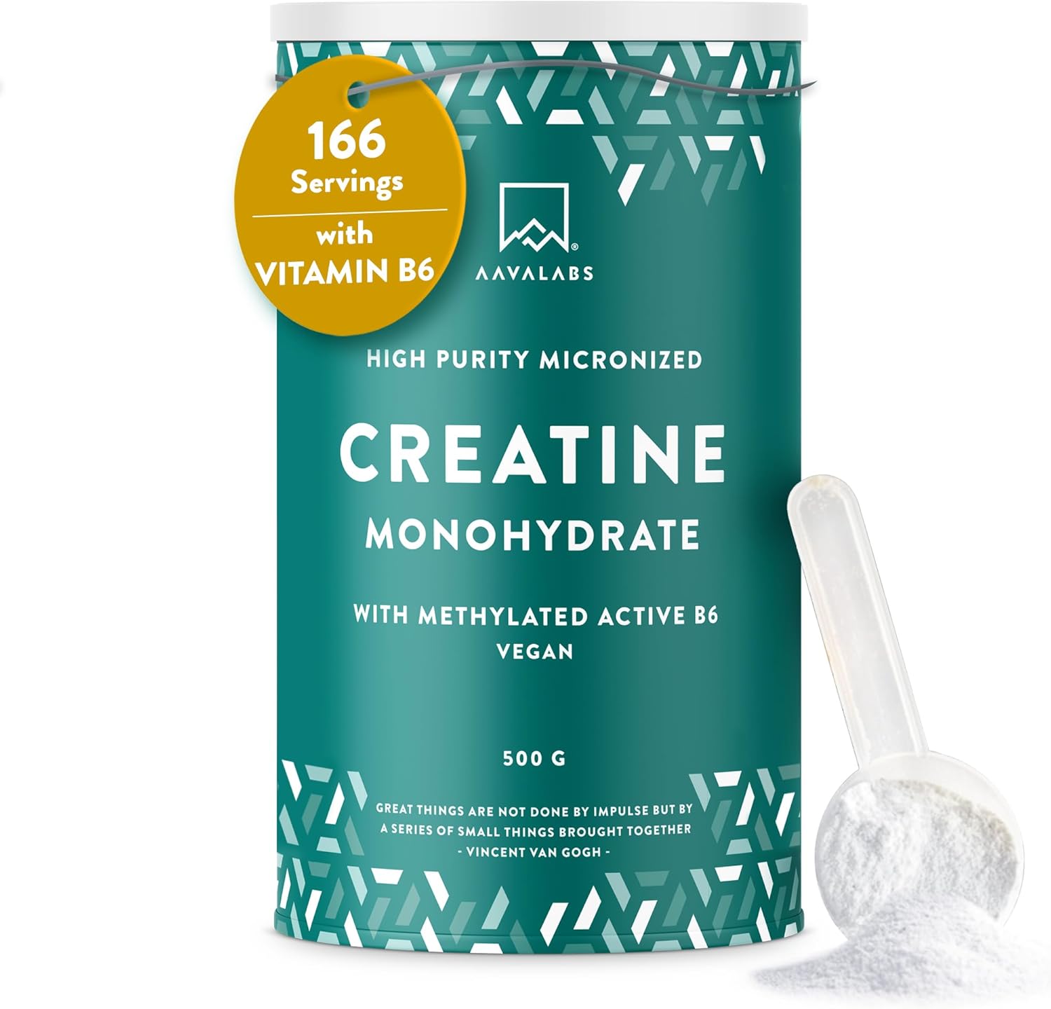 Micronized Creatine Monohydrate Powder 500g (200 Mesh) -166 Servings Vegan Creatine Powder - Post, Intra & Pre Workout Powder - Creatine for Women & Men - w/Vitamin B6 - Creatine Powder Unflavoured