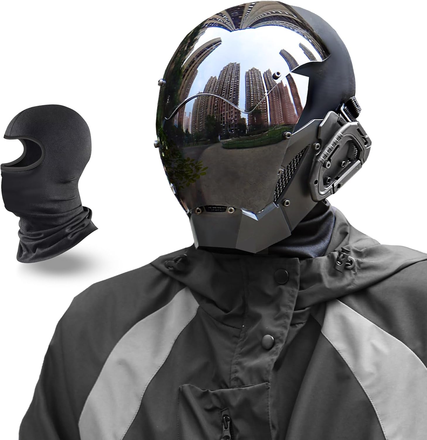 Magoog Punk Mask for Halloween, Punk Mask for Cosplayer, Halloween Mask with Head Covering, Fits for any Halloween Costume