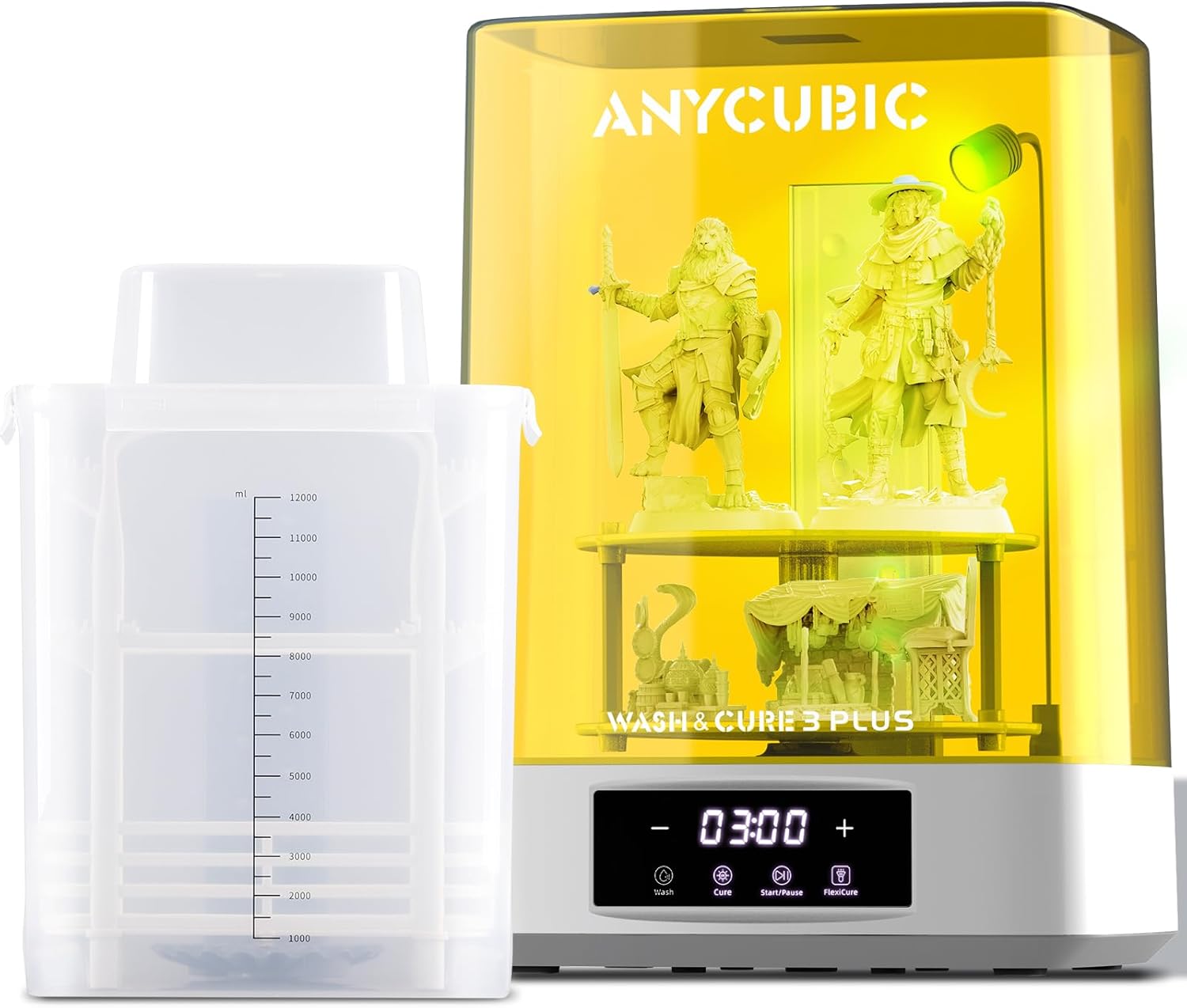 ANYCUBIC Wash & Cure Plus 3.0, Large Size Mono M5s LCD MSLA SLA 3D Printer, Powerful Curing Light, Improved IPA Usage, Cleaning Volume 8.97''x5.03''x10.23''