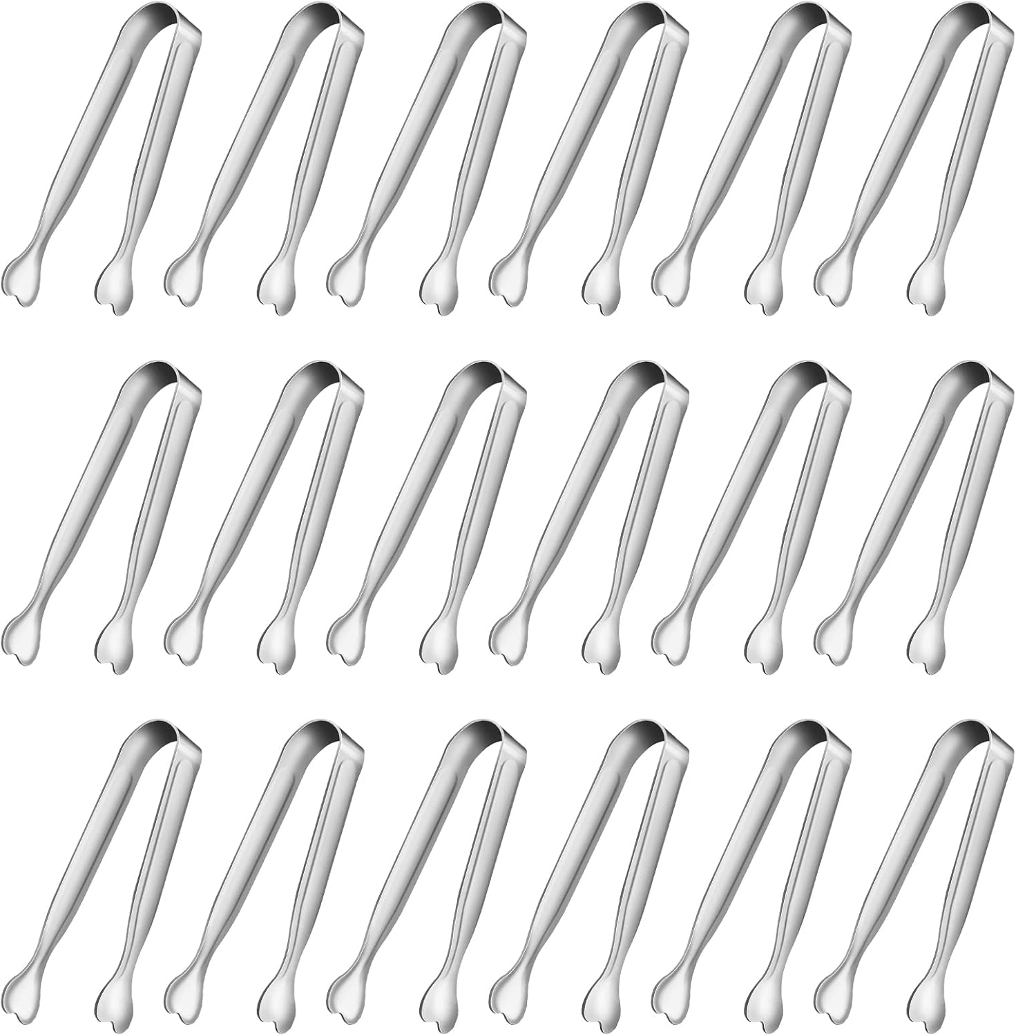 ANYTRP Mini Serving Tongs, 18-Pack Stainless Steel Sugar & Ice Tongs, 4.3-Inch, Silver