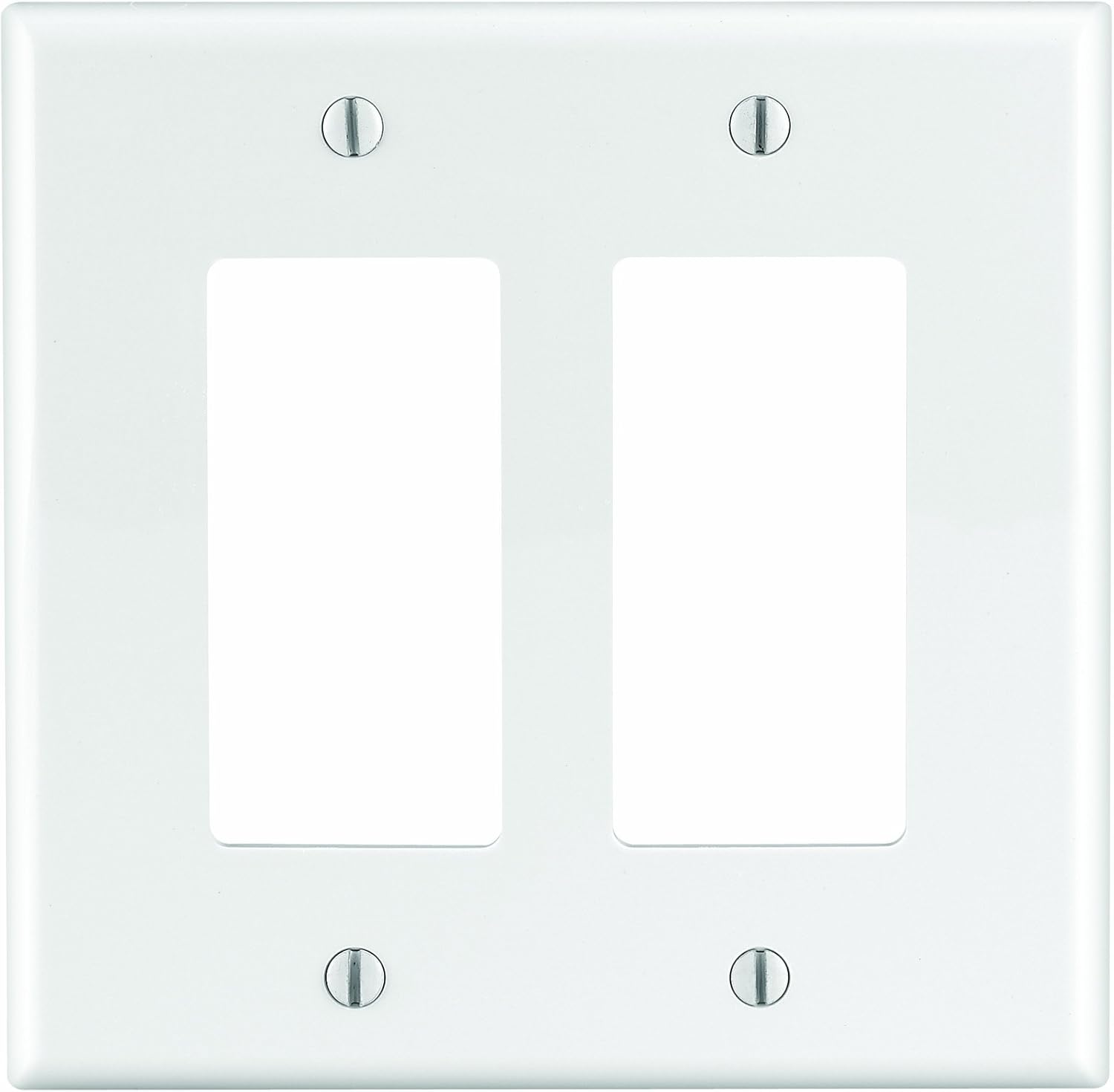 Leviton 2-Gang Decora/GFCI Decora Wallplate, Midway Size, PJ262-W, White