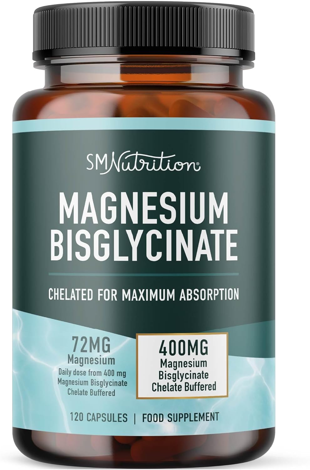 Magnesium Bisglycinate 400mg | 100% Chelated for Maximum Absorption & Bioavailability | Magnesium for Sleep, Relaxation, Muscle Health, Stress & Energy Support | 120 Capsules (2-Month Supply)
