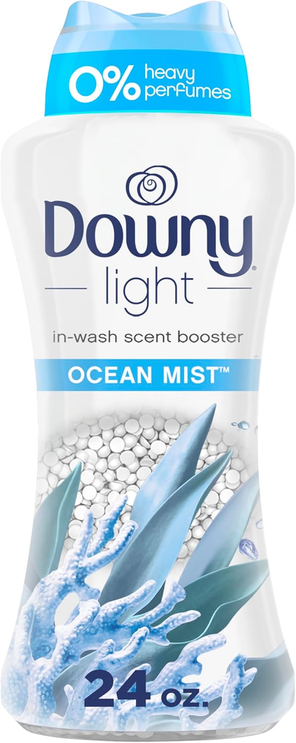 Downy Light In Wash Scent Booster Beads, Ocean Mist Scent, 24 oz, No Heavy Perfumes, Downy Scent Booster Beads, Unstoppable Laundry Beads, Odor Eliminator