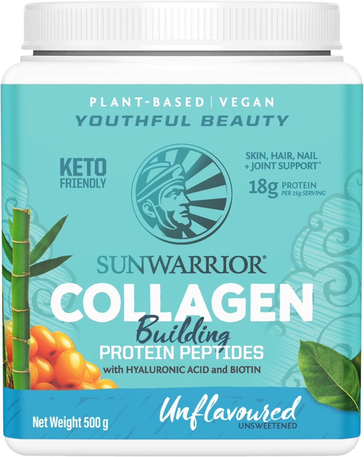 Sunwarrior Collagen Building Protein Peptides, Natural, 500 G