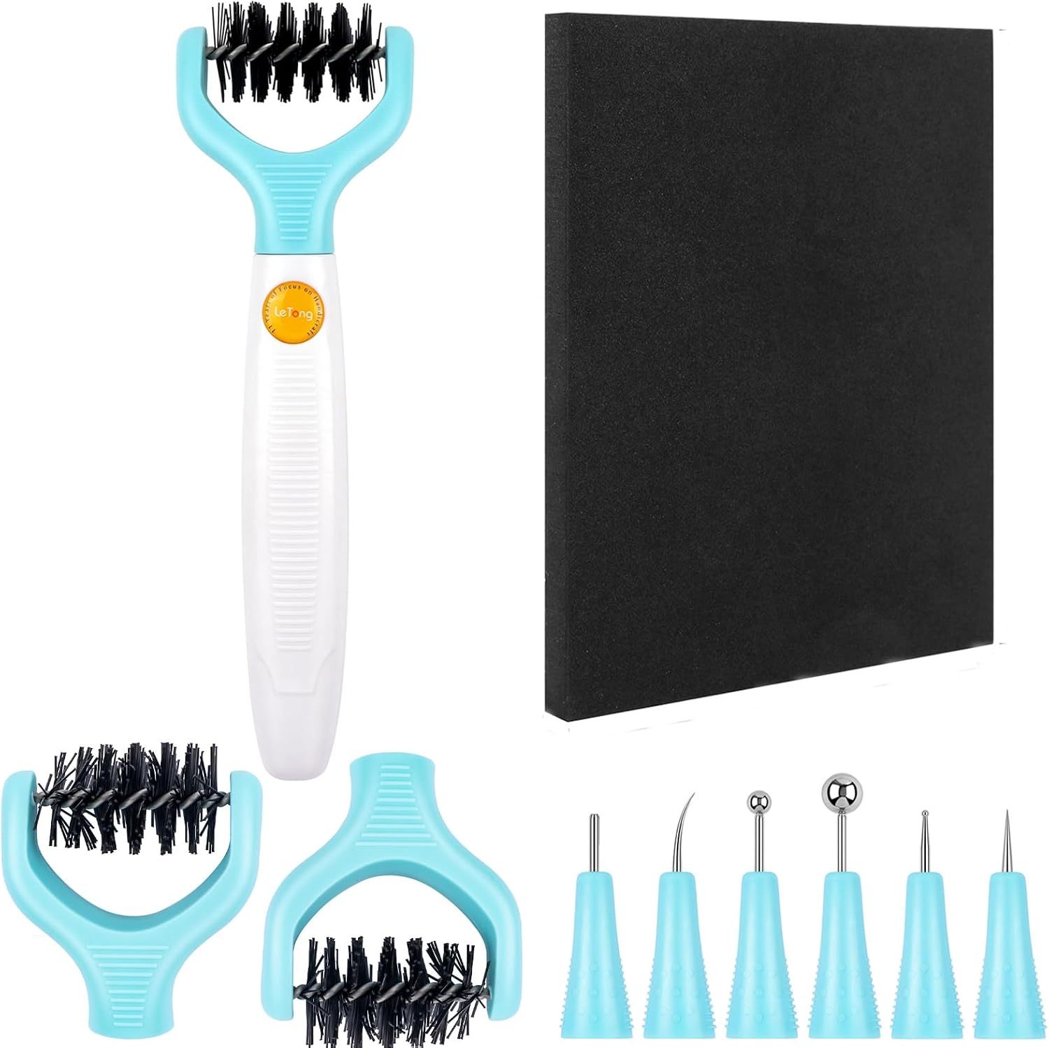 All-in-One Paper Sculpting Tool Kit & Die Brush for Card Making Paper Blossom Tools for Creating Realistic Dimensional Flowers and Cleaning Paper Bits from Dies Weeding Tool Die Brush Piercer Scraper