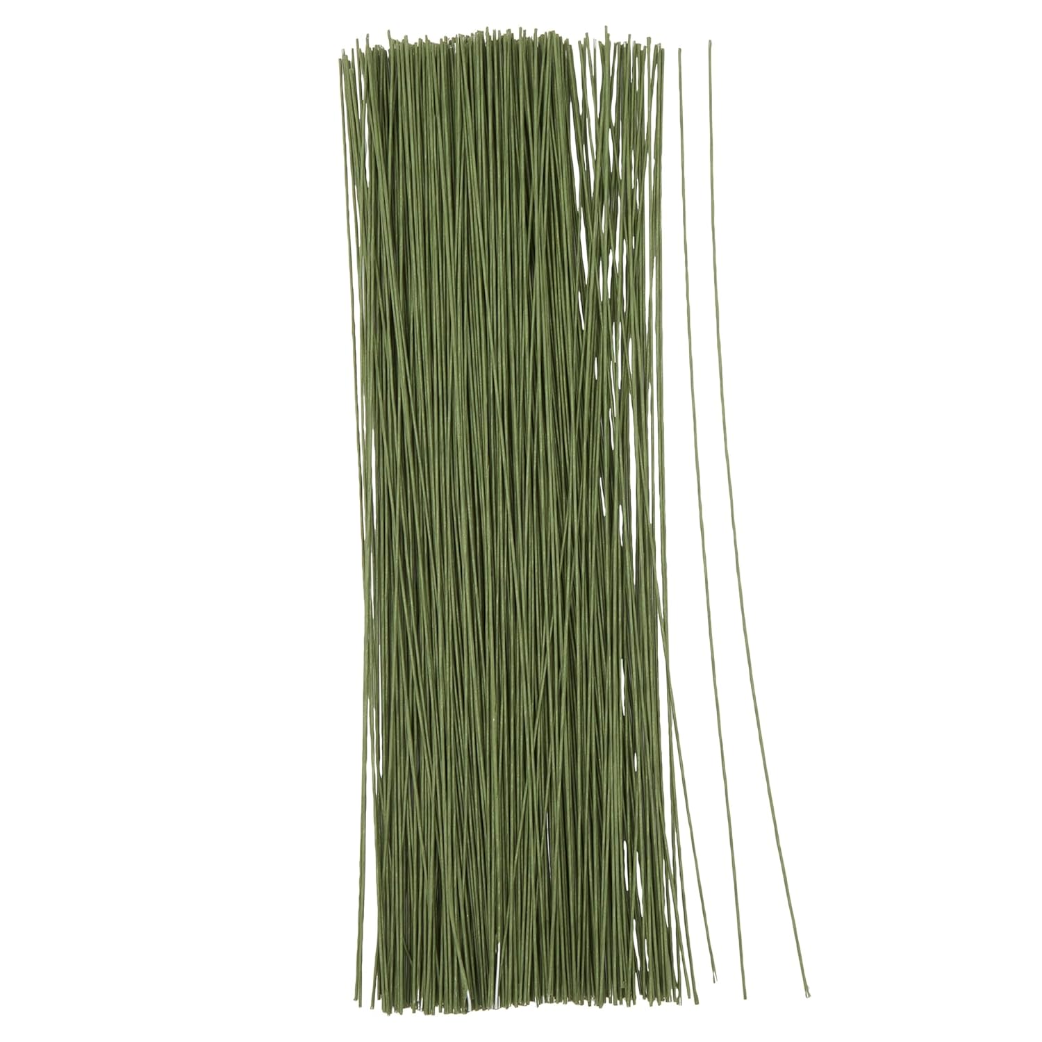 Juvale 300 Pieces Green 18 Gauge Floral Wire Stems for DIY Crafts, Artificial Flower Arrangements (16 in)