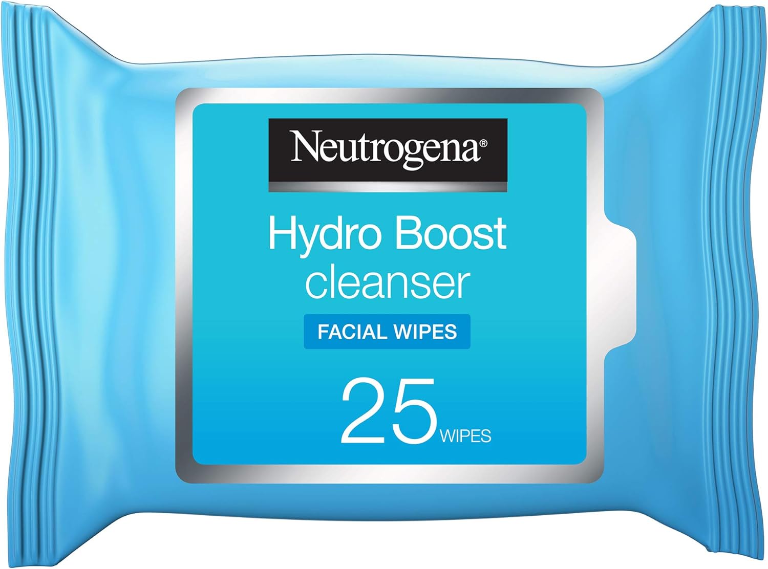Neutrogena Hydro Boost Cleansing Facial Wipes, Blue, 25 Count, (Pack of 1)