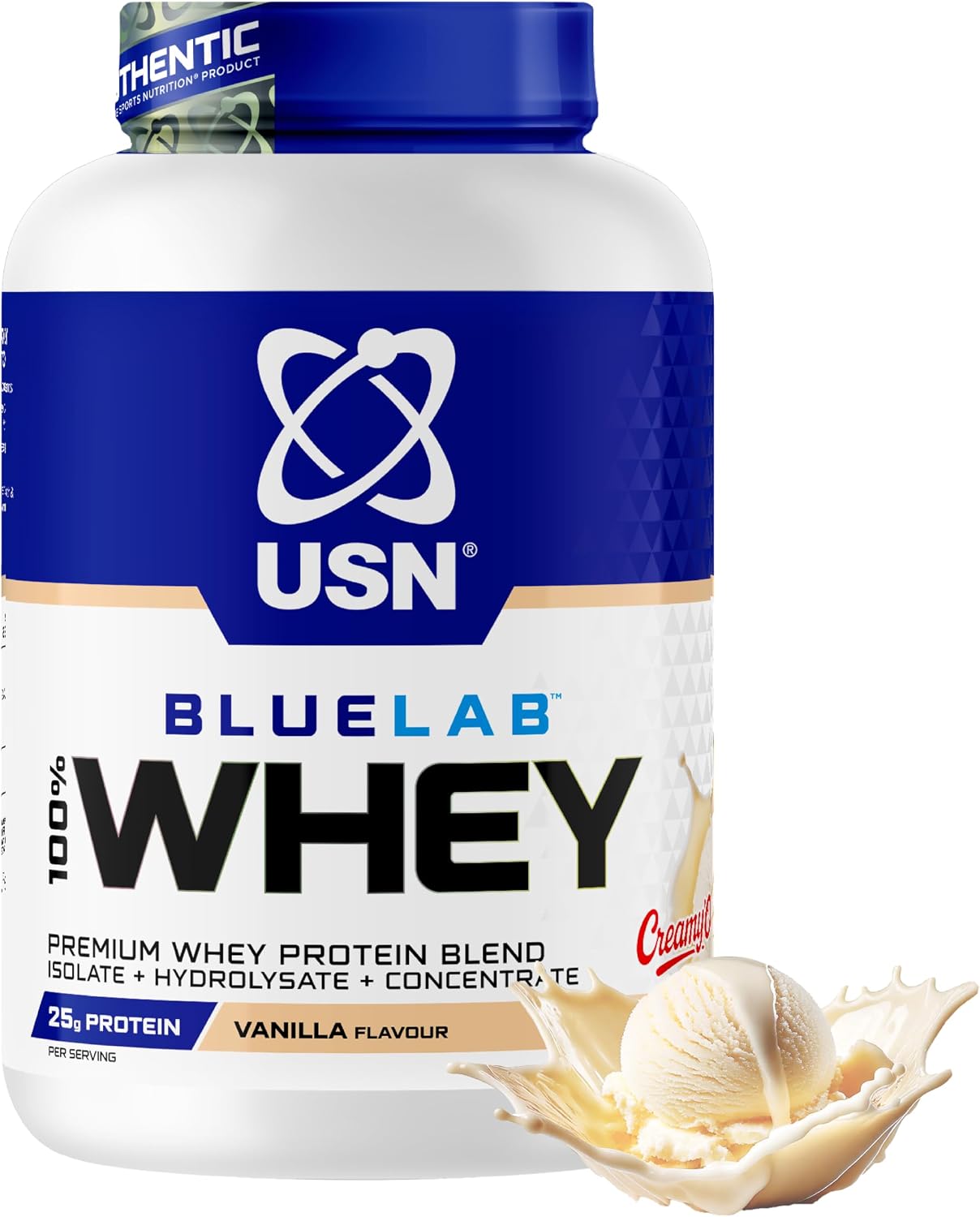 USN BlueLab Whey Protein Powder I Vanilla I 2kg - 58 Servings