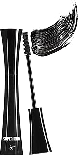 IT Cosmetics Superhero Mascara – Super Elastic Stretch Black Mascara for Volume & Length - Volumizing Mascara with Collagen, Biotin & Peptides – Suitable Makeup Mascara for Sensitive Eyes