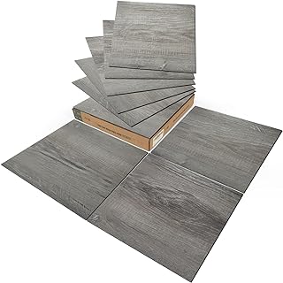Art3d Peel and Stick Vinyl Floor Tiles 30-Pack 12 x 12 inch, Self Adhesive Waterproof Flooring Wood Planks for Kitchen, Dining Room, Bedrooms, Cover 30 Sq. Ft, Taupe Ash