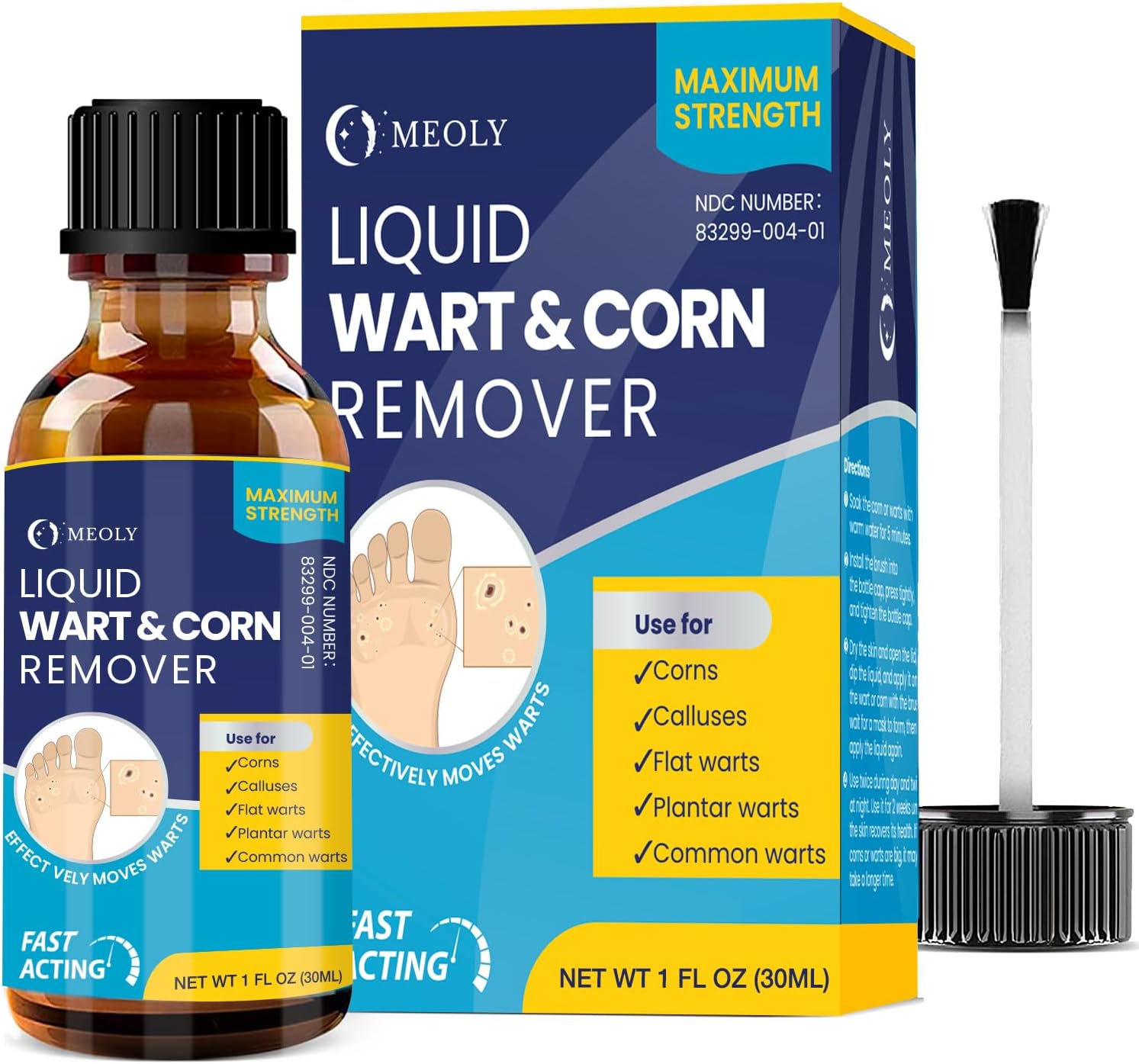 Salicylic Wart Removal Freeze Away: Fast-Acting Wart Removal Maximum Strength for Men and Women - Plantar Wart Genital Wart Corns Calluses 30 ML