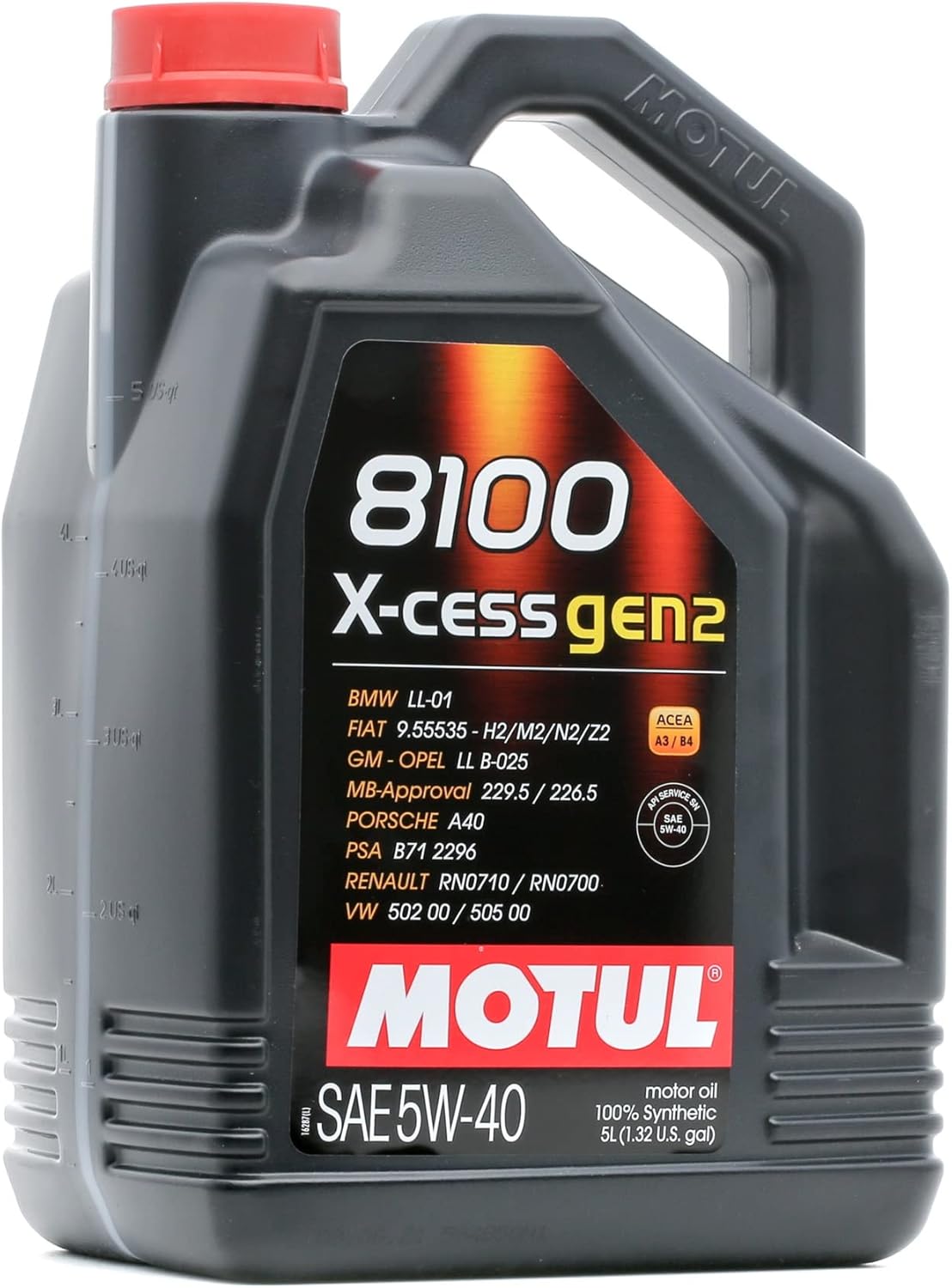 MOTUL 8100 X-Cess Gen 2 SAE 5W40 Full Synthetic Motor Engine Oil 5 Liter Bottle