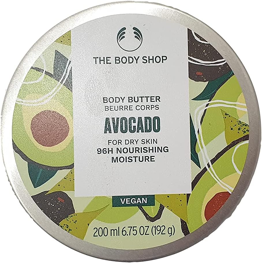 The Body Shop Avocado Body Butter FOR DRY SKIN, protect and Nourish Skin 96HR MOISTURE, VEGAN, Perfect for dry skin