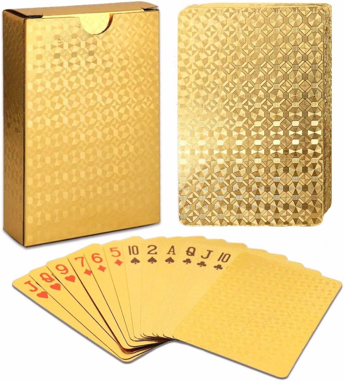 EAY Gold Waterproof Playing Cards - Poker Deck for Parties and Games