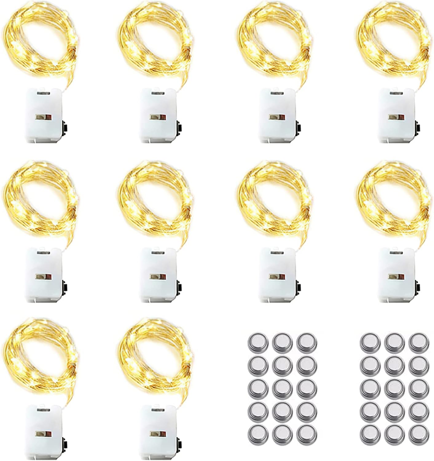 Melofo 10 Pack LED Fairy String Lights 3M/30 LEDs Battery Operated String Lights 3 Twinkle Lighting Modes Copper Wire Lights for Holiday Wedding Birthday Christmas Party Gifts Wine Bottle Decorations