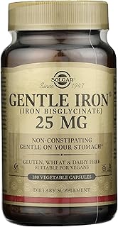 Solgar Gentle Iron - Ideal for Sensitive StomachsRed Blood Cell Supplement, , Non Constipating & GMO, Vegan, Gluten & Dairy Free, Kosher - 180 Servings, Unflavored, 180 Count