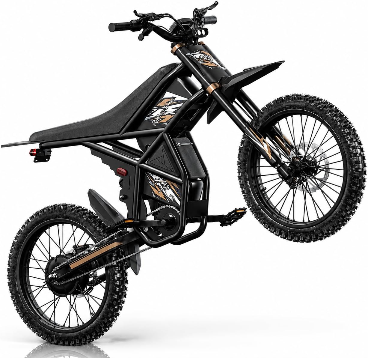 Riding'times Upgraded GT73 Pro / GT54 Pro Electric Dirt Bike for Adults Teens, 3000W 60V 50MPH / 2400W 48V 37MPH Long Range Dirtbike, Motorcycle Tire, UL2849 All Terrain Ebike