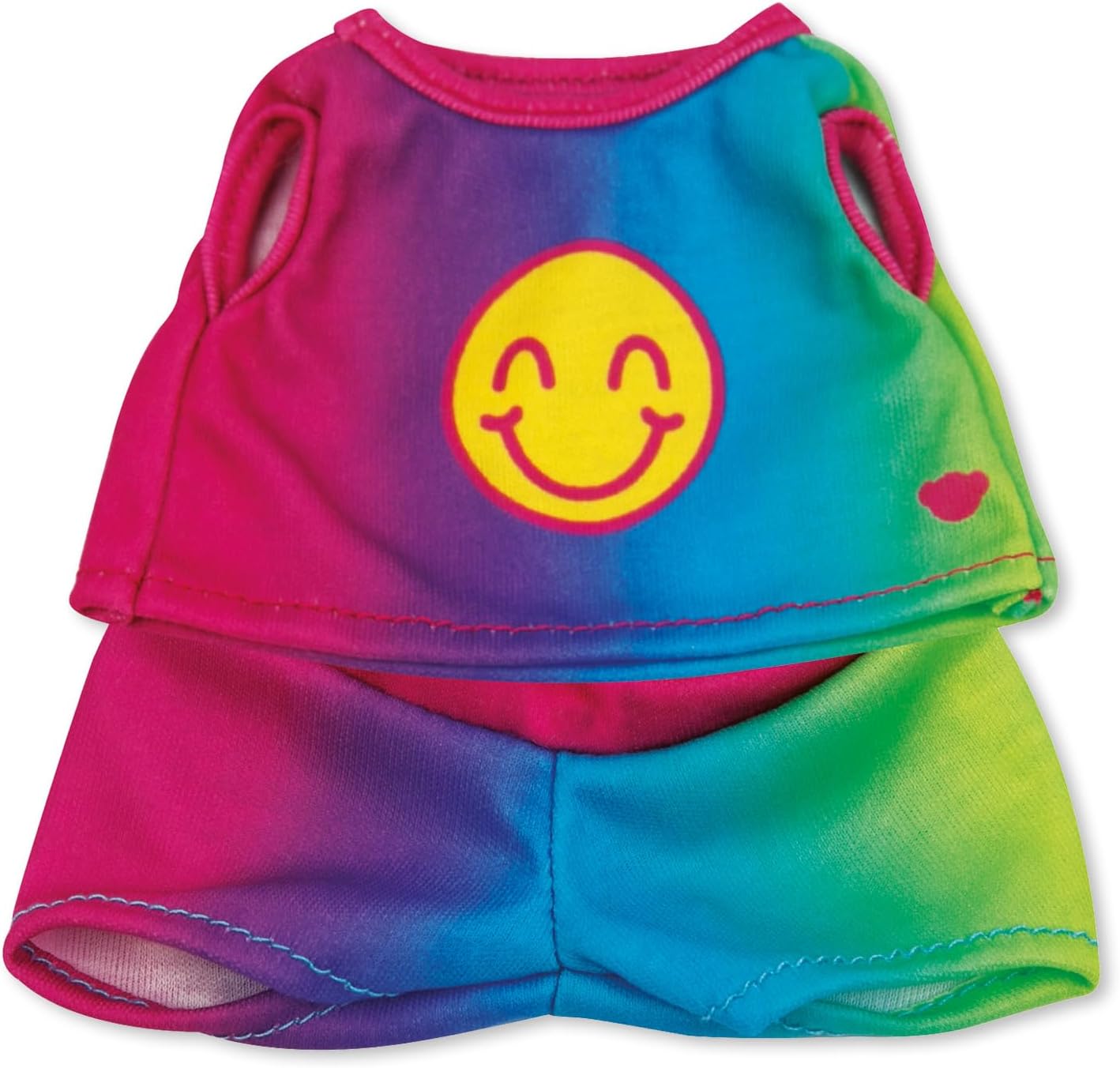 Casdon MINI Build-A-Bear Workshop Rainbow Smiley Toy Clothes Pack. 4 Mix-and-Match Toy Outfits Includes Pajamas, Cute Hoodies, Summer Styles | For Kids Aged 3+. Suitable for 9” MINI Bears ONLY