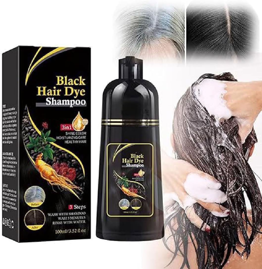 Kokila 3 in 1 Hair Color Shampoo - Semi-Permanent Black Dye for Gray Coverage - For Women and Men (100ML)