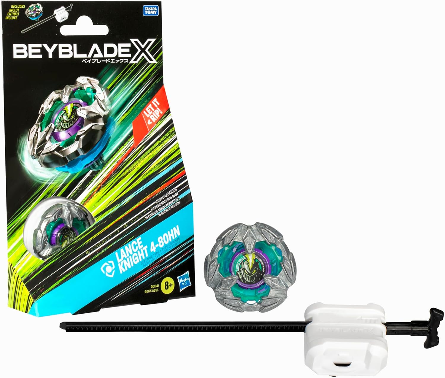 BEYBLADE X Lance Knight 4-80HN Starter Pack Set with Defense Type Right-Spinning Top and Launcher; Battling Top Toys for 8 Year Old Boys and Girls