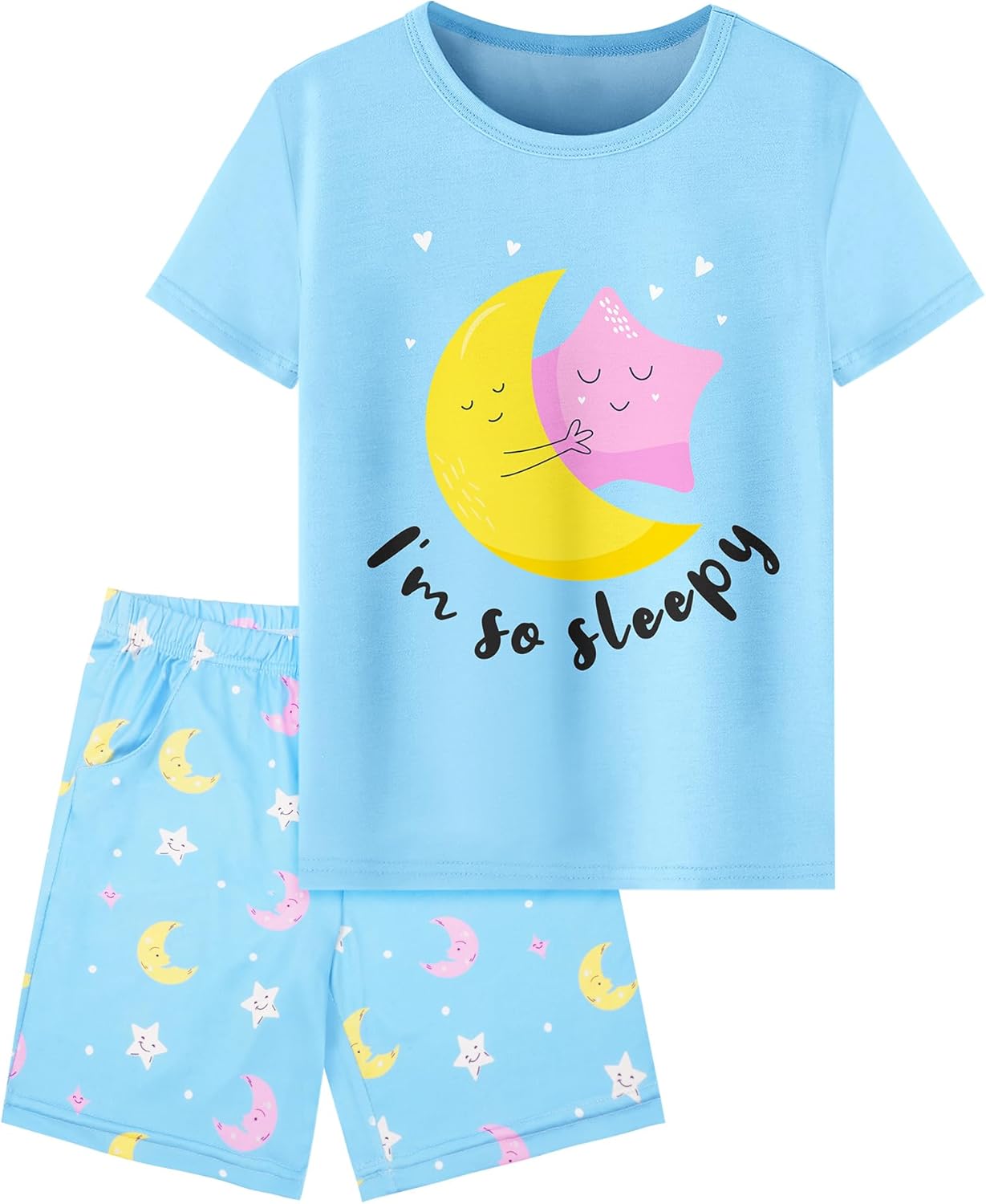 Girls Pajamas Short Sleeve Toddler Girls Summer Short Sets Sleepwear Clothes Sets Girls Pajamas Size 3-10