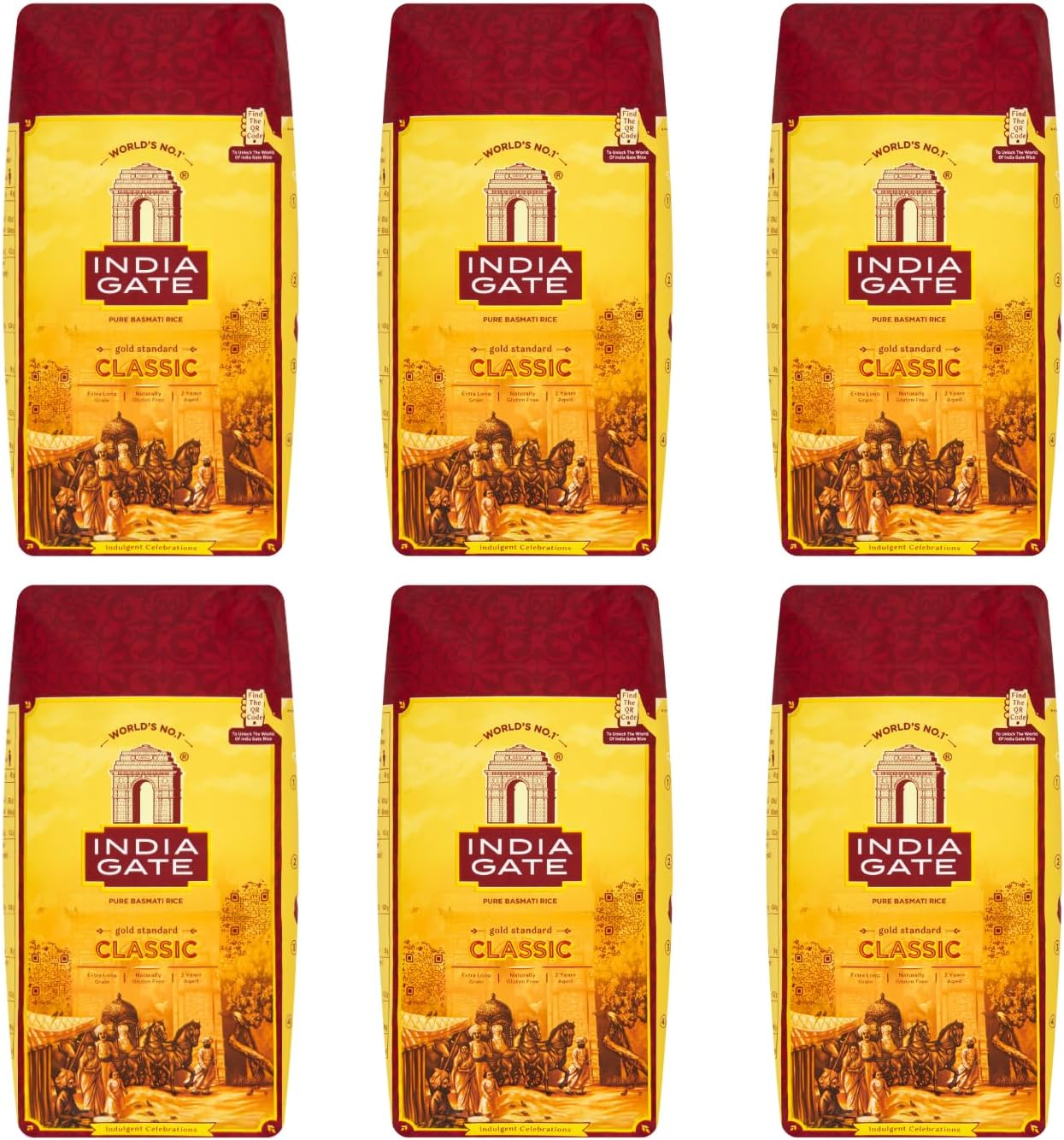 India Gate Classic Basmati Rice 2kg x 6| Extra Long Grain | Aged 2 Years for Rich Aroma & Flavour | Naturally Gluten-Free | World’s No.1 Premium Basmati
