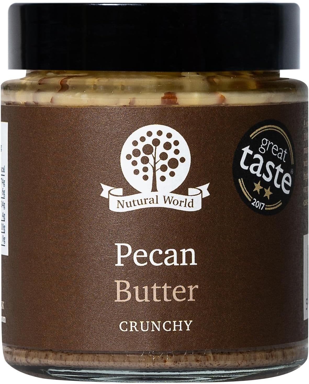 Nutural World - Crunchy Pecan Nut Butter (170g) Great Taste Award winner - Pure 100% single ingredient