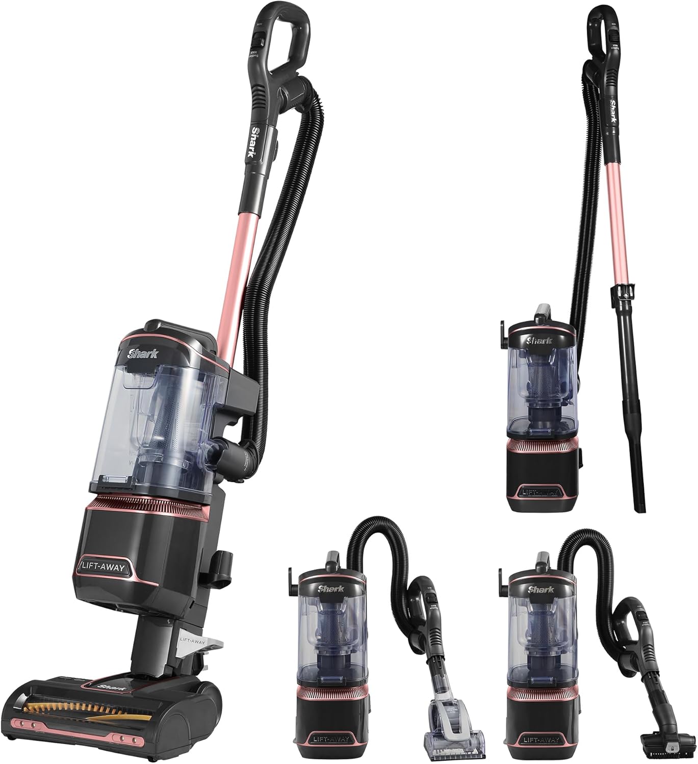 Shark Stratos Corded Upright Vacuum Cleaner 1.3L Pet Pro with Anti Hair Wrap Plus, Anti-Odour, DuoClean, Powered Lift-Away, Anti-Allergen Complete Seal, 3 Attachments, 8m Cord, Rose Gold