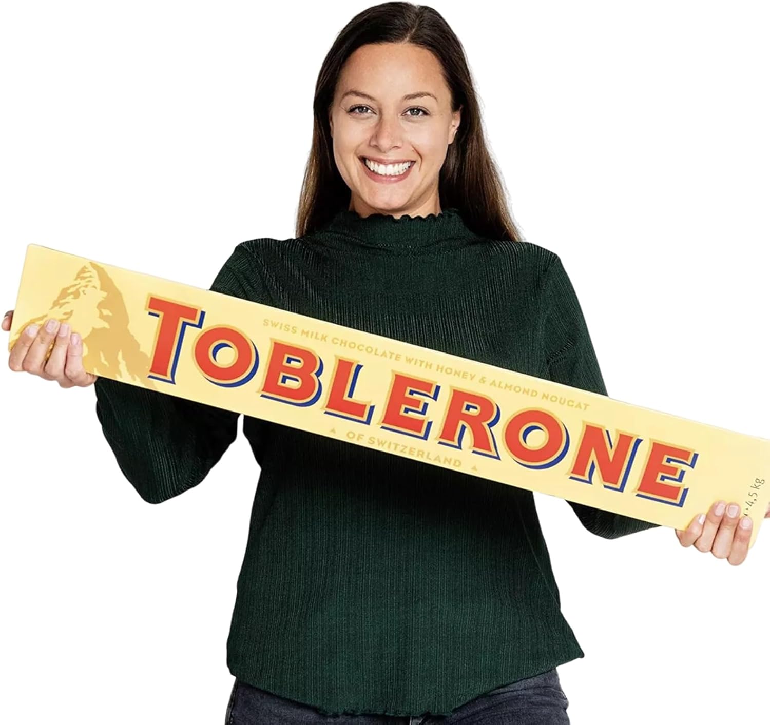 Toblerone Milk Chocolate Bar, Giant Swiss Chocolate with Honey and Almond Nougat, Jumbo Size, 4.5 kg (Pack of 1)