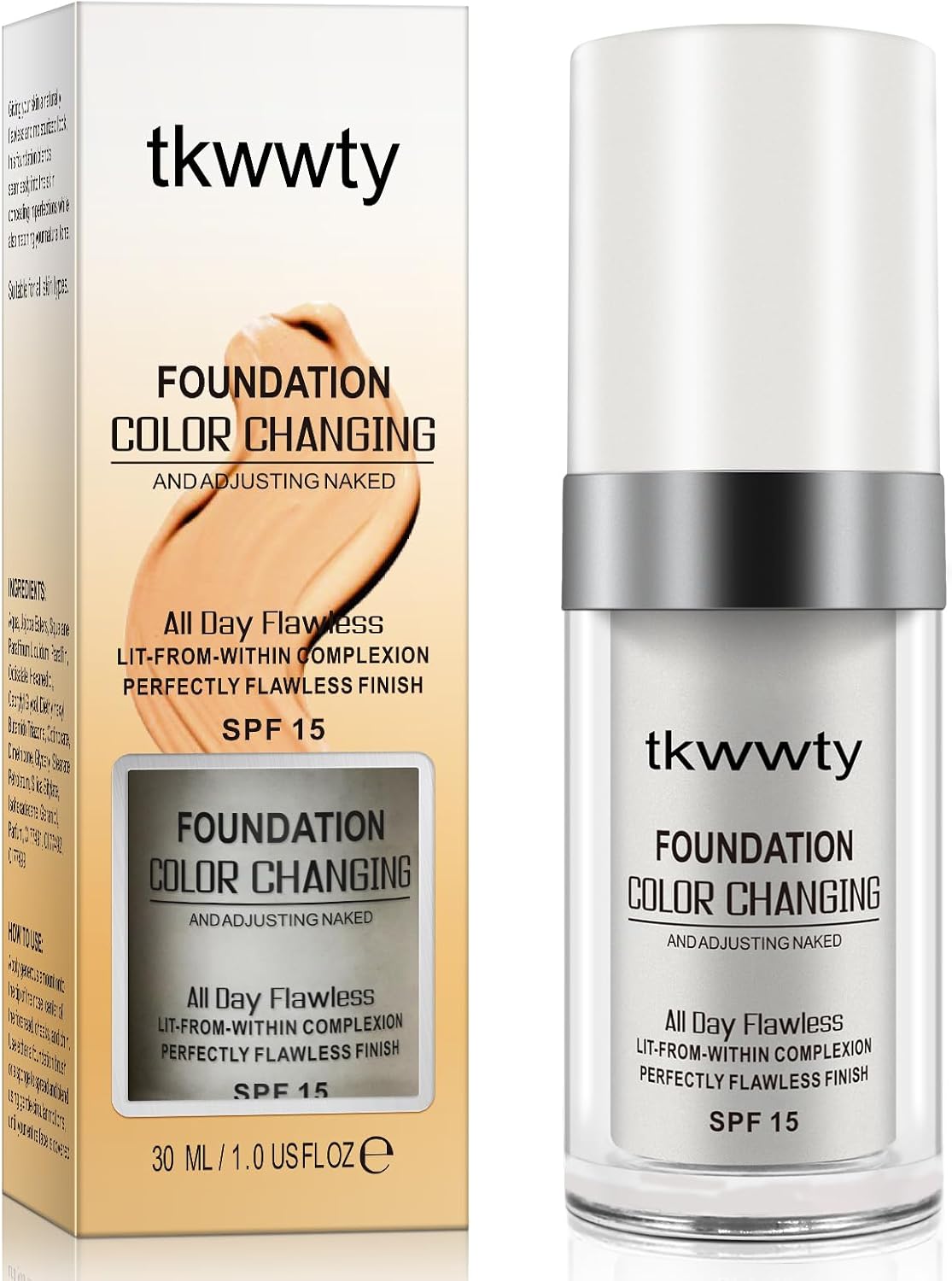 TLM Color Changing Foundation Liquid Base Makeup Naturally Moisturizing Sunscreen Brightening Complexion Concealer Foundation 30ml