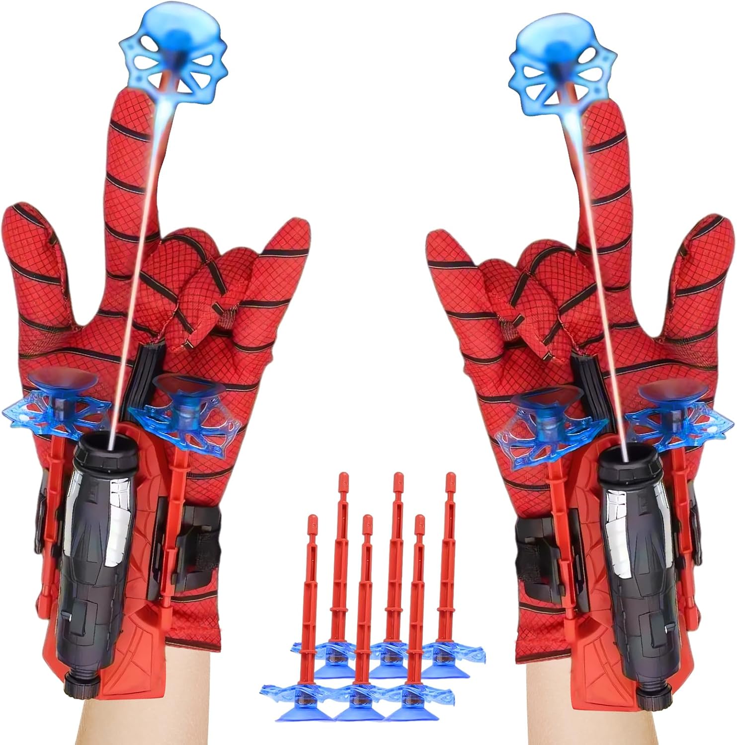 Nhcuijun Spider Web Shooter for Kids age 3-14, Superhero Interactive Fun Children's Educational Spider Launcher Toys for Boys and Girls Costume Cosplay Gift (Black)