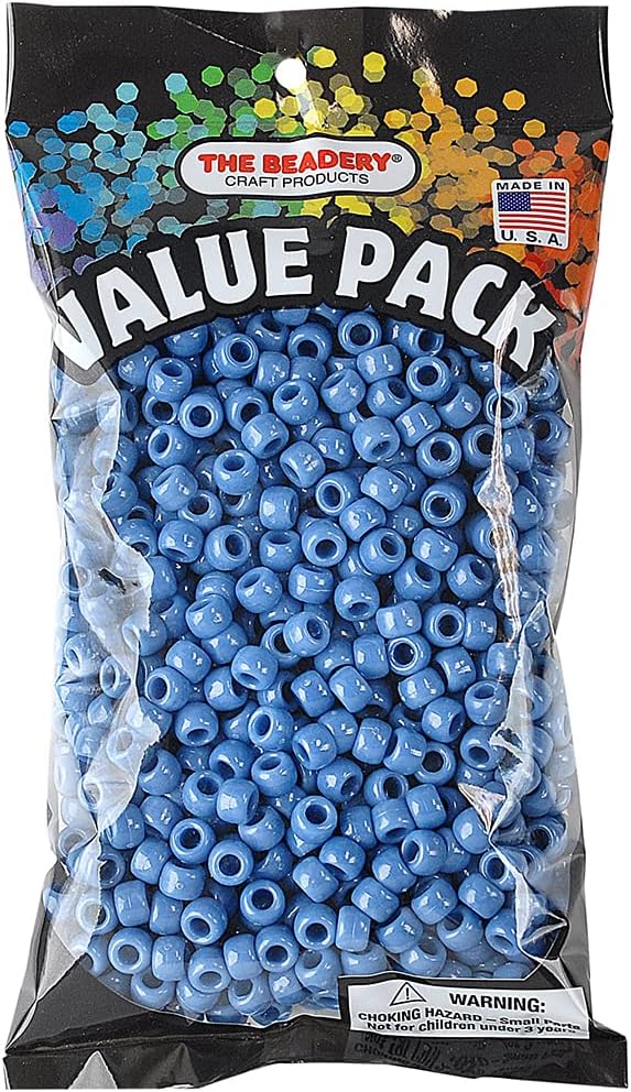 The Beadery 6 by 9mm Barrel Pony Bead in Denim, Small, 900-Piece