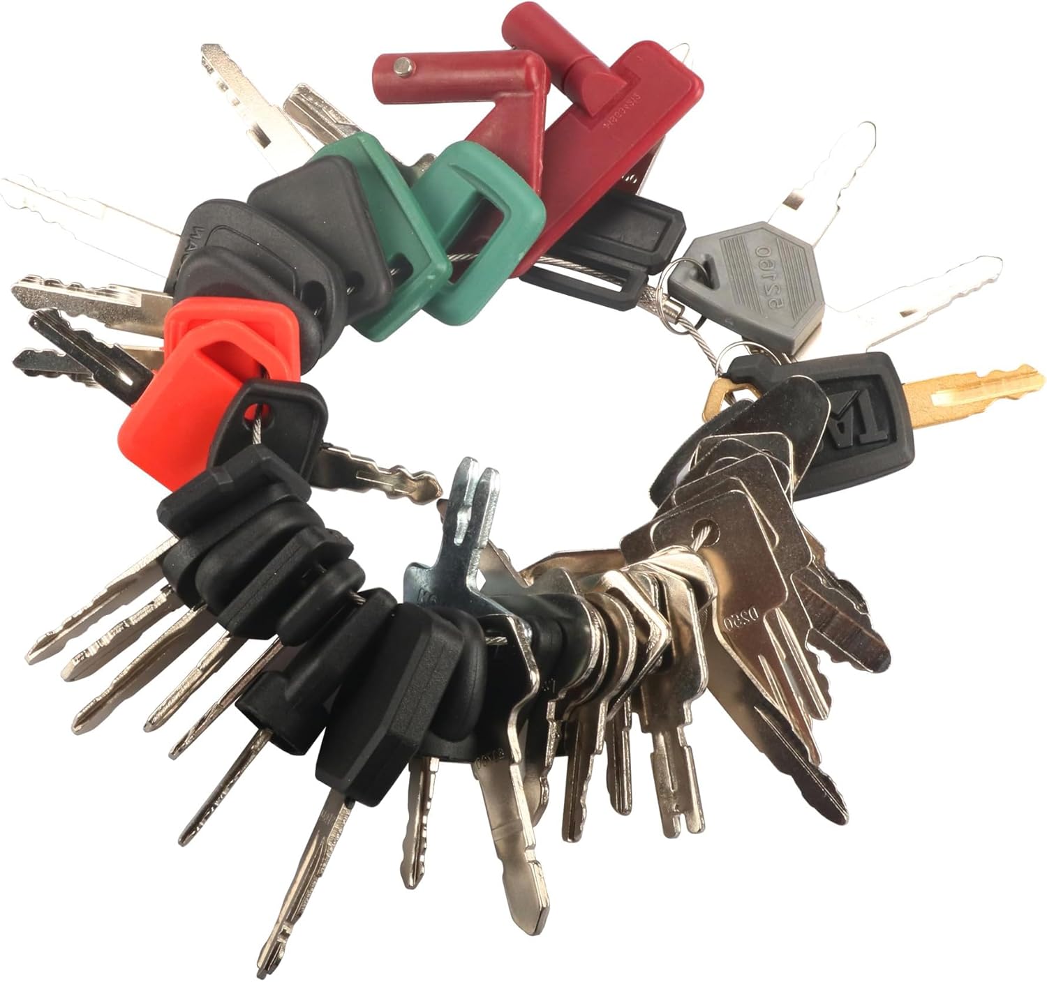 MACHSWON 42PCS Heavy Equipment Keys Master Set, Operator Construction Ignition Keys Set for Caterpillar Bobcat JD Case JLG JCB Volvo For-d New Holland Yanmar Takeuchi Kubota Komatsu To-yo-ta