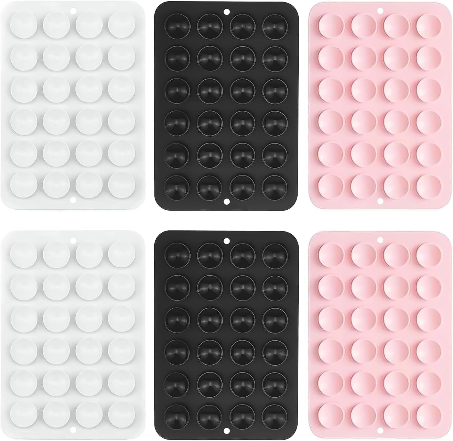 Chtaoxin 6 Pcs Phone Suction Pad Sticky Pad Grip Silicone Case Non Slip Cup Mount Hands-Free Phone Accessories Holder for Selfies and Videos（black, Pink, White）