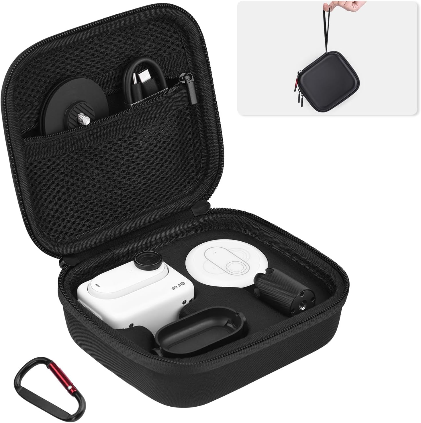 Carrying Case for Insta 360 GO 3S / GO 3 Accessories, Storage Bag Protective Case Hard Shell Cover for Insta360 GO 3S / GO3 Vlogging Action Camera Accessory