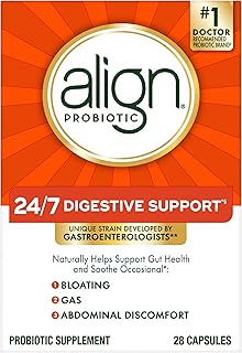 Align Probiotics, Probiotic Supplement for Daily Digestive Health, 28 capsules, #1 Recommended Probiotic by Gastroenterologists (Packaging May Vary)
