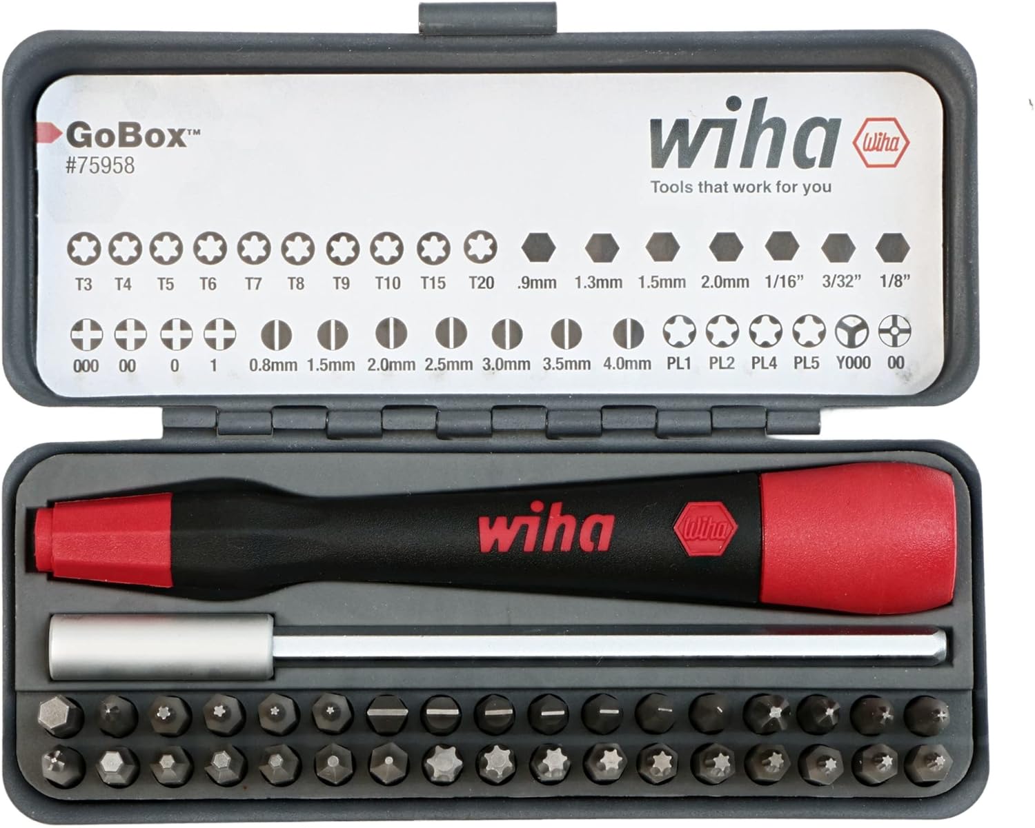 Wiha 75958 Piece GoBox Precision Micro Bit Set