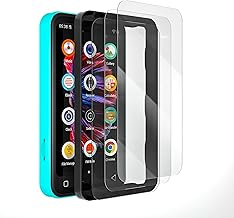 TIMMKOO 3 Pack Screen Protector Q3E and Q5 Q8 Mp3 Player, Anti-Scratch, HD Clear Tempered Glass Film with Easy Installation Frame