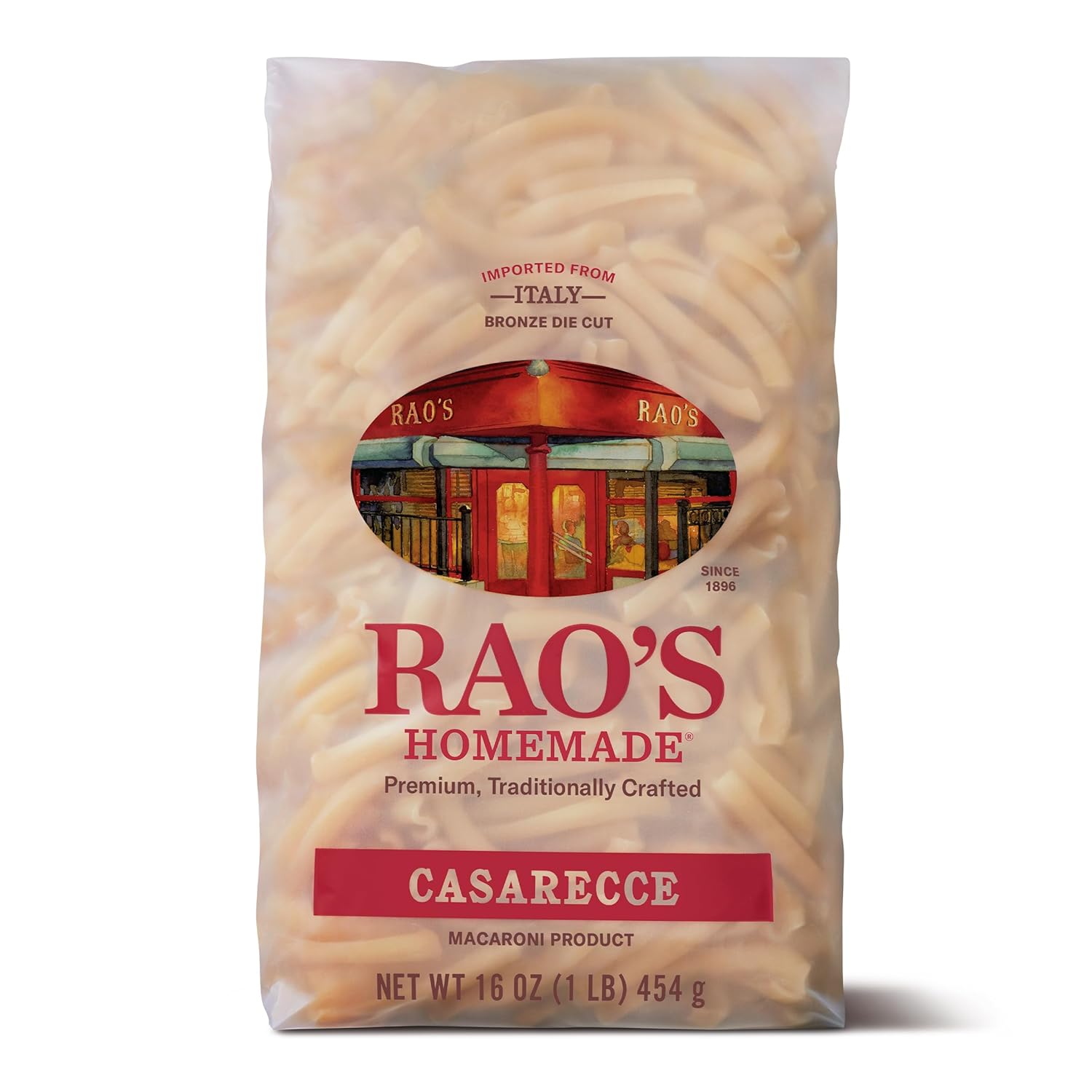 Rao's Homemade Casarecce Pasta, 16oz, Traditionally Crafted, Premium Quality, From Durum Semolina Flour, Traditional Bronze Die Cut, Imported from Italy