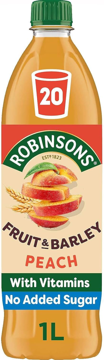 Robinsons Fruit & Barley Peach Squash, 1 l (Pack of 1)