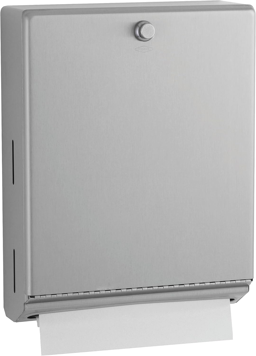 Bobrick B-2620 Surface Mounted Paper Towel Dispenser - Stainless Steel Commercial Bathroom Towel Dispenser with Knob-Latch 400 C-Fold or 525 Multifold Capacity