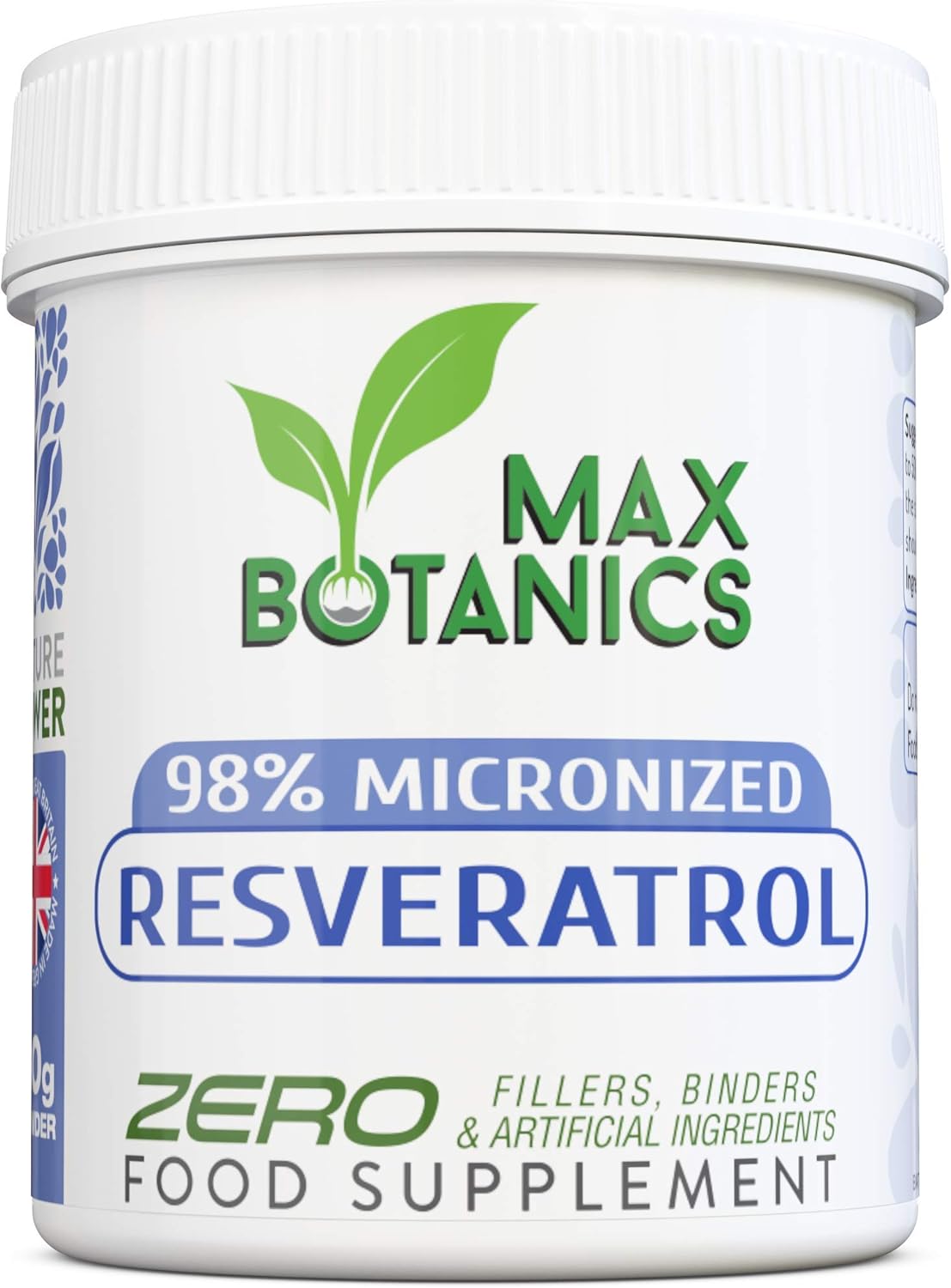 98% Micronized Resveratrol Powder - Premium & Pure Trans-Resveratrol - High Absorption Rate - Water Soluble - 3rd Party Tested - Vegan (30g Powder - Bottle)