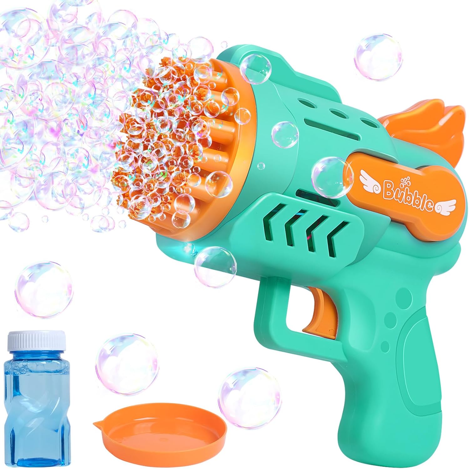 Jiosdo Bubble Machine, 29 Holes Bubble Guns for Kids, Electric Silent Handheld Bubble Makers for Outdoor and Indoor Play