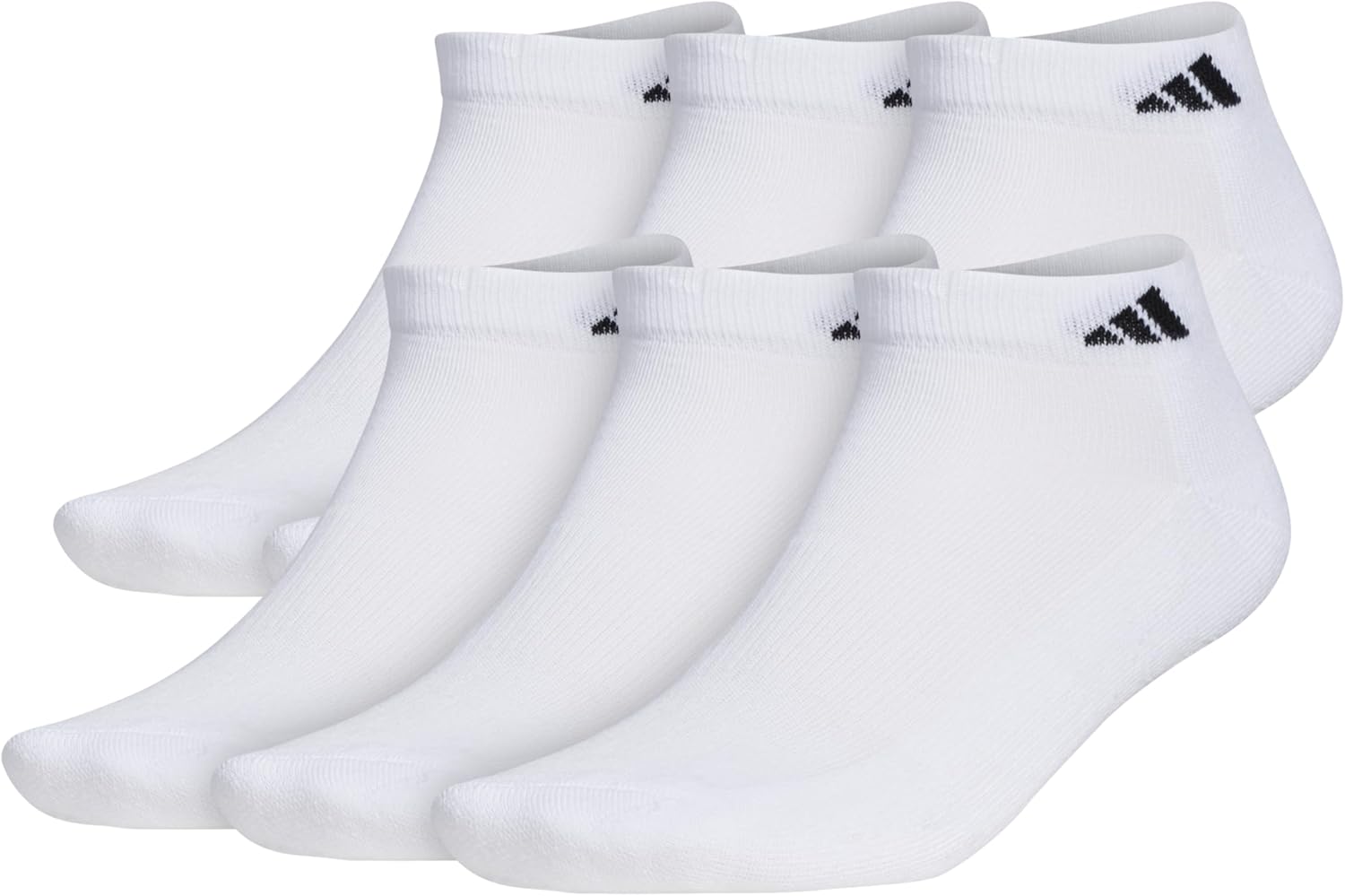 adidas Men's Athletic Cushioned Low Cut Socks with Arch Compression for a Secure Fit (6-Pair)
