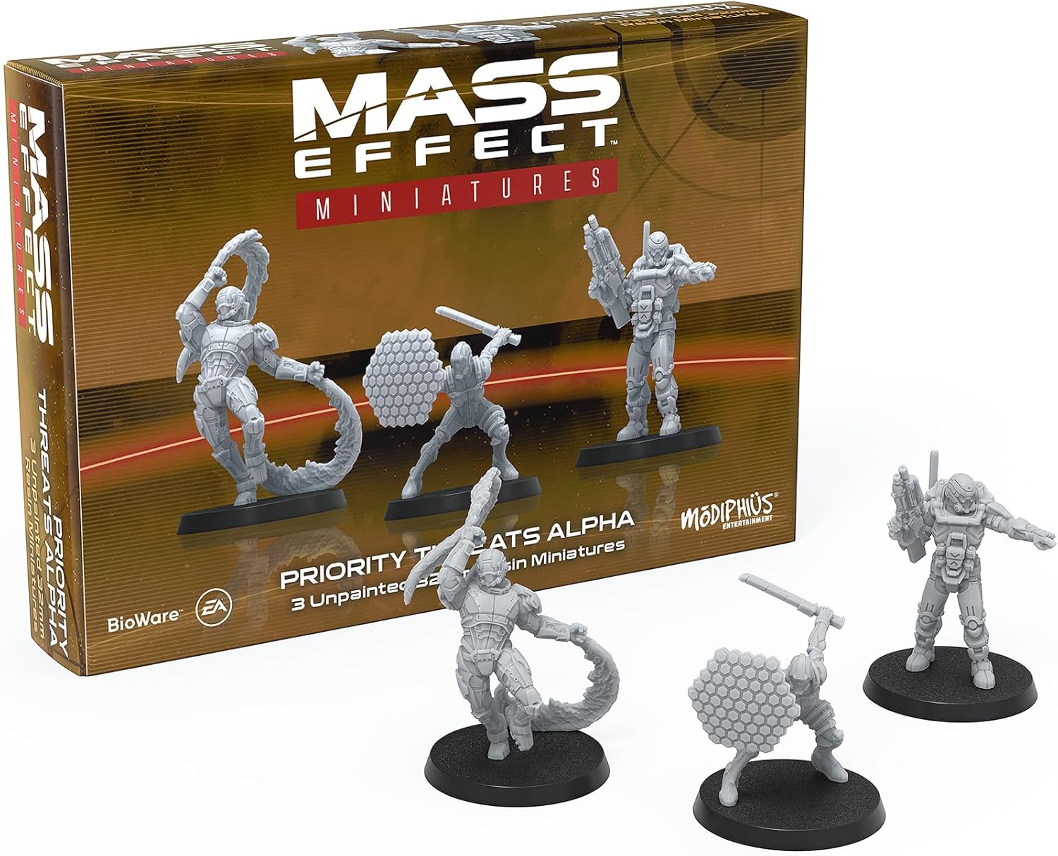 Mass Effect Priority Threats Alpha Resin Collectors Miniature Set - Upgrade Your Game with Tabletop Miniatures! Ages 14+, 1-4 Players, 45-90 Min Playtime, Made by Modiphius Entertainment