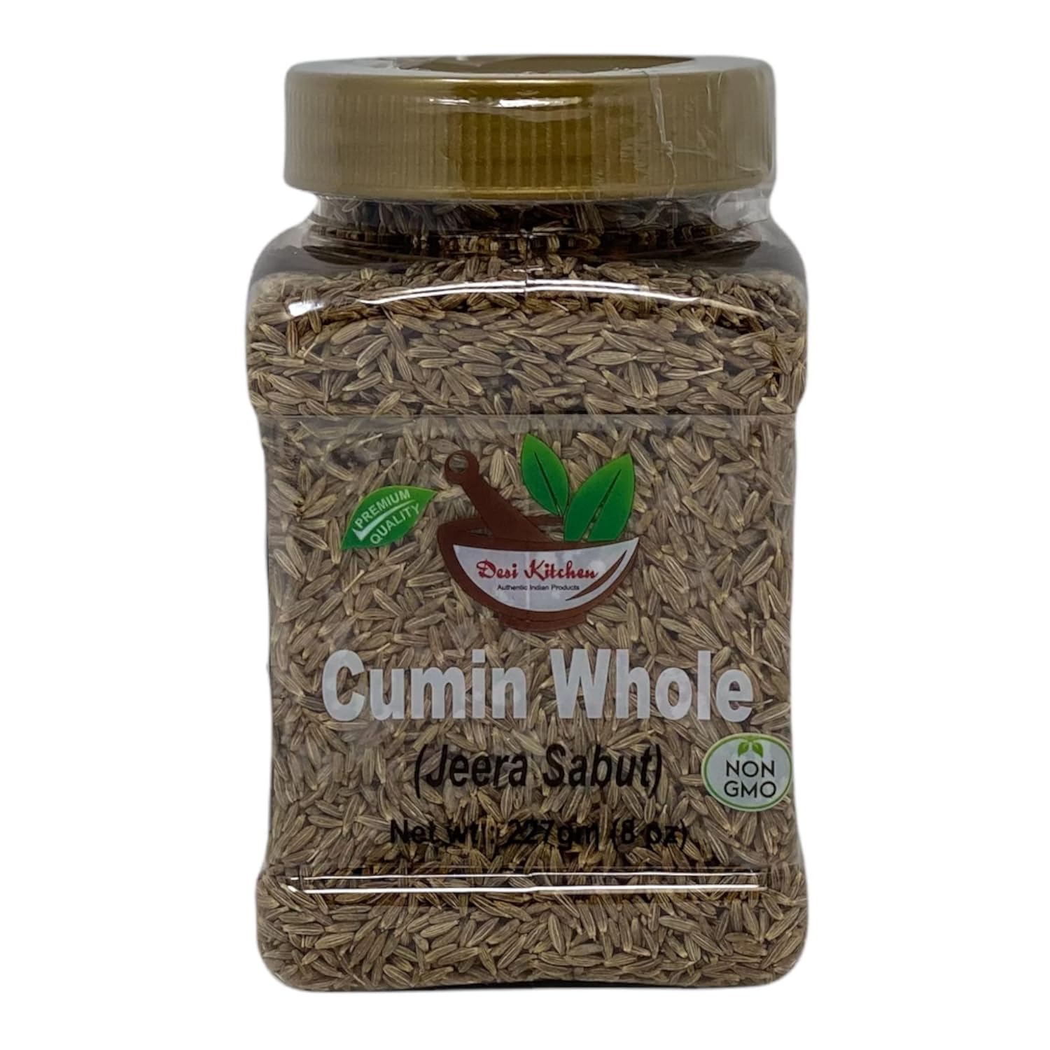 Desi Kitchen Spices All Natural | Salt Free | Vegan | NON GMO | Cumin Whole (Jeera Sabut) 227gm (8 oz)