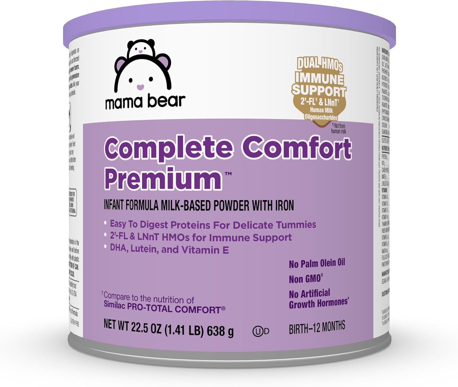Amazon Brand - Mama Bear Complete Comfort Infant Formula Milk-Based Powder with Iron, 1.41 pound (Pack of 1), 22.5 Ounce